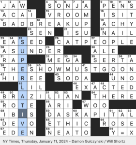 don't make me blush nyt crossword​